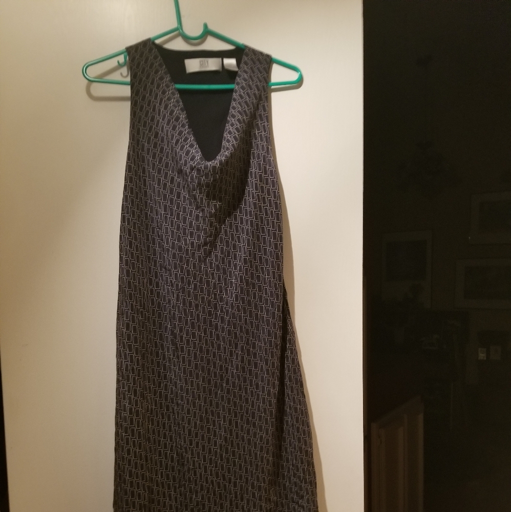 City DKNY Cowl Neck Dark Grey/Cream Dress